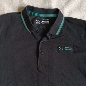Mercedes AMG Petronas mens official formula one mercedes logo team polo shirt